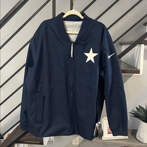 Nike NFL Dallas Cowboys On Field Navy Blue Reversible Zip Up Jacket 3X Football